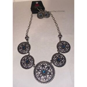 Paparazzi Necklace ~ Written In The STAR LILIES - Blue